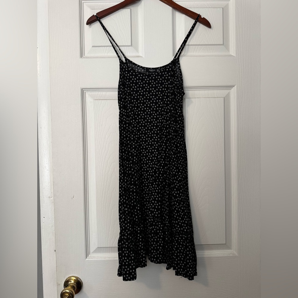 Mango Black and White Stars Mini Dress